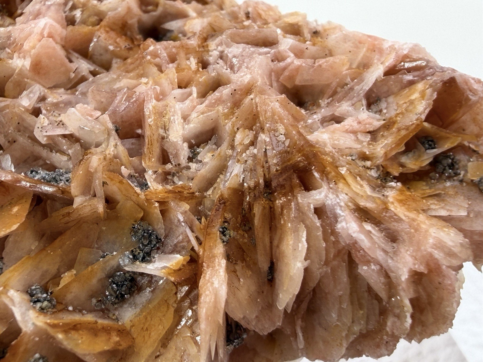 Orange Barite with Galena and Cerussite in Matrix from Morocco 104 g.