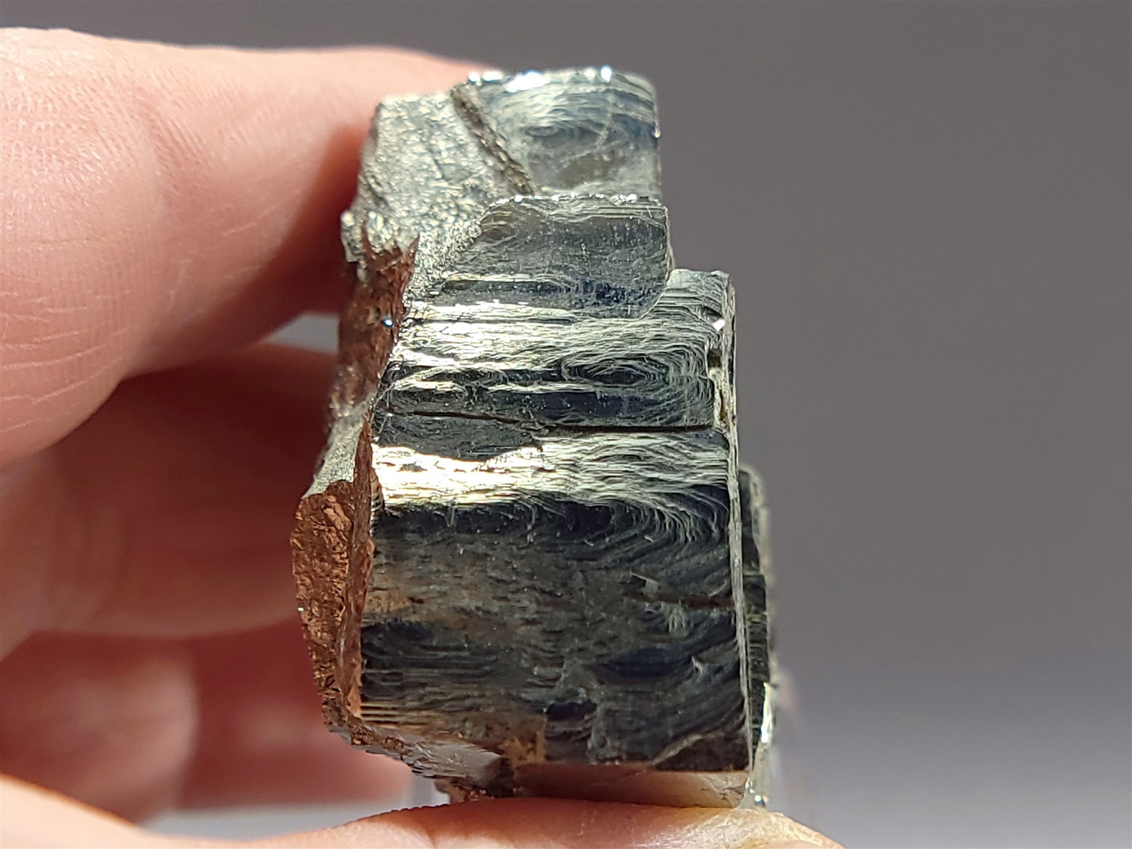 Brilliant Peruvian Pyrite Crystal with Growth Hillocks