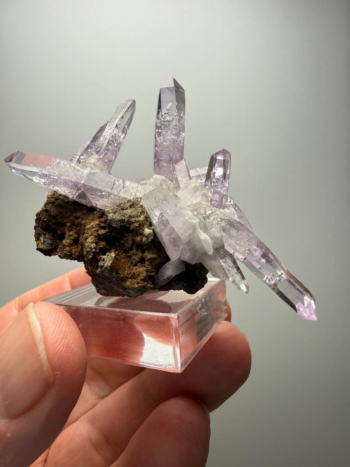 Light Amethyst Cluster on Matrix- Las Vigas de Ramirez, Mexico- SALE!!! $35!!!