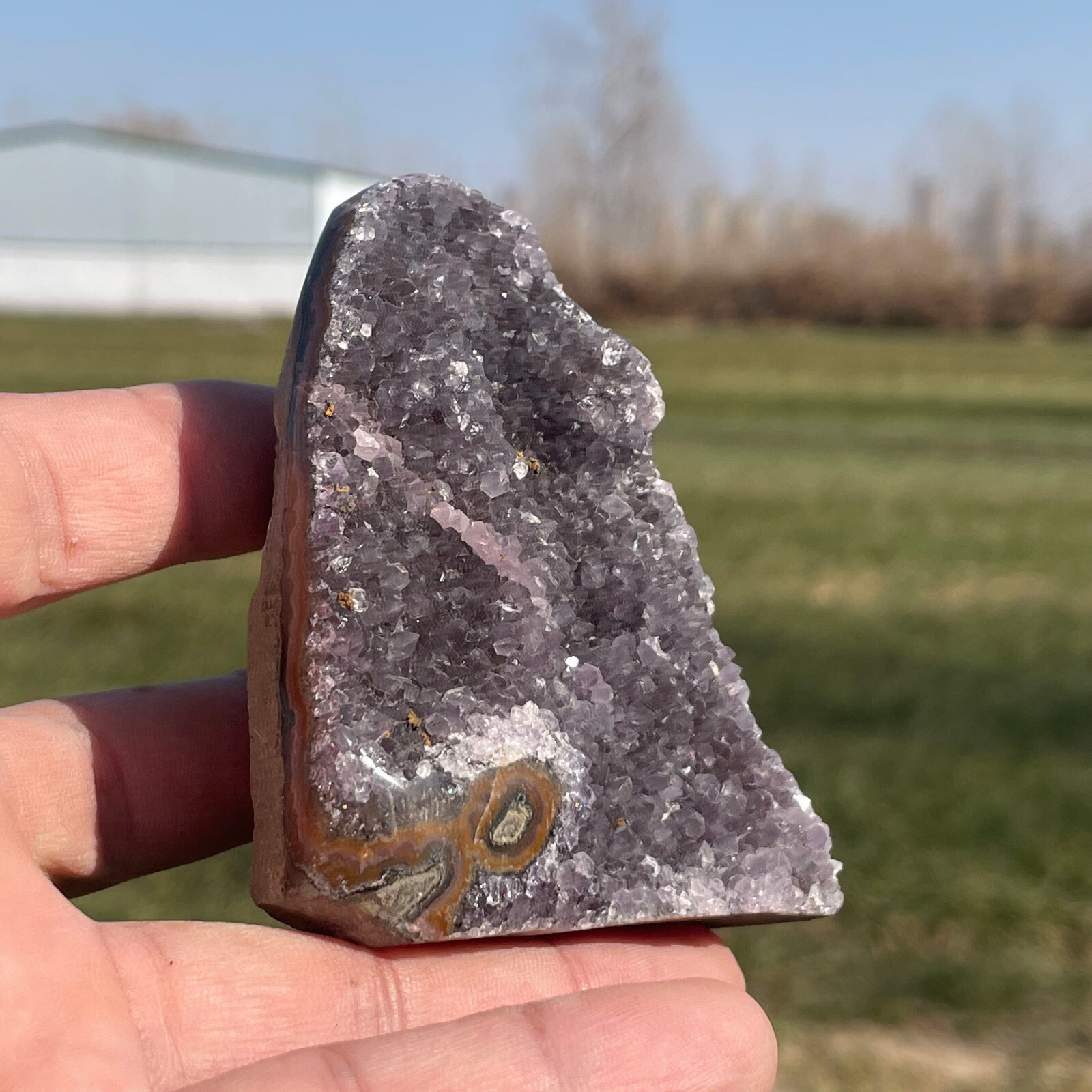1pc Natural Amethyst Reiki Gemstone druse Crystal Quartz Healing Decorate