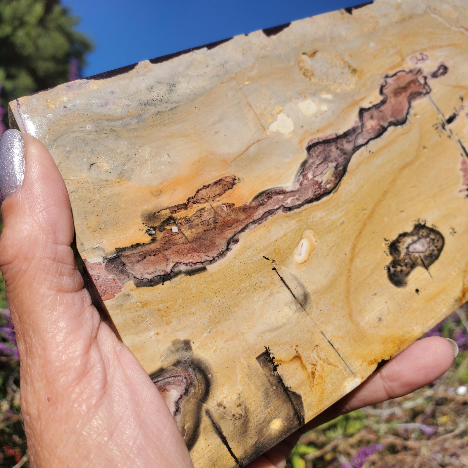 Picture Story Jasper Pastel Dendritic Display Crystal Tile Slab 922 grams