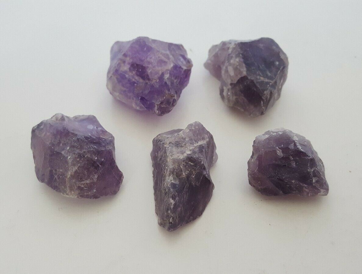 Amethyst Natural Crystals 175g from Brazil 5 Pieces Purple Reiki