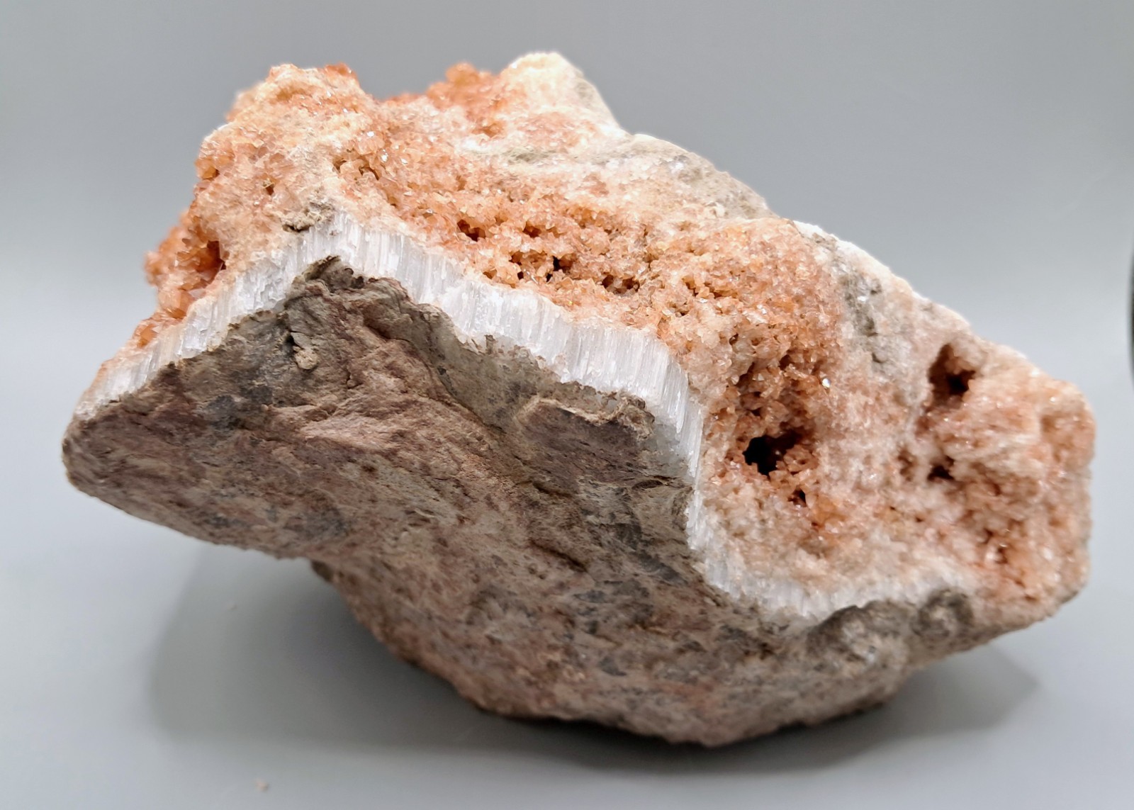 Celestite Geode Orange Crystals, Russia Large Cabinet Specimen