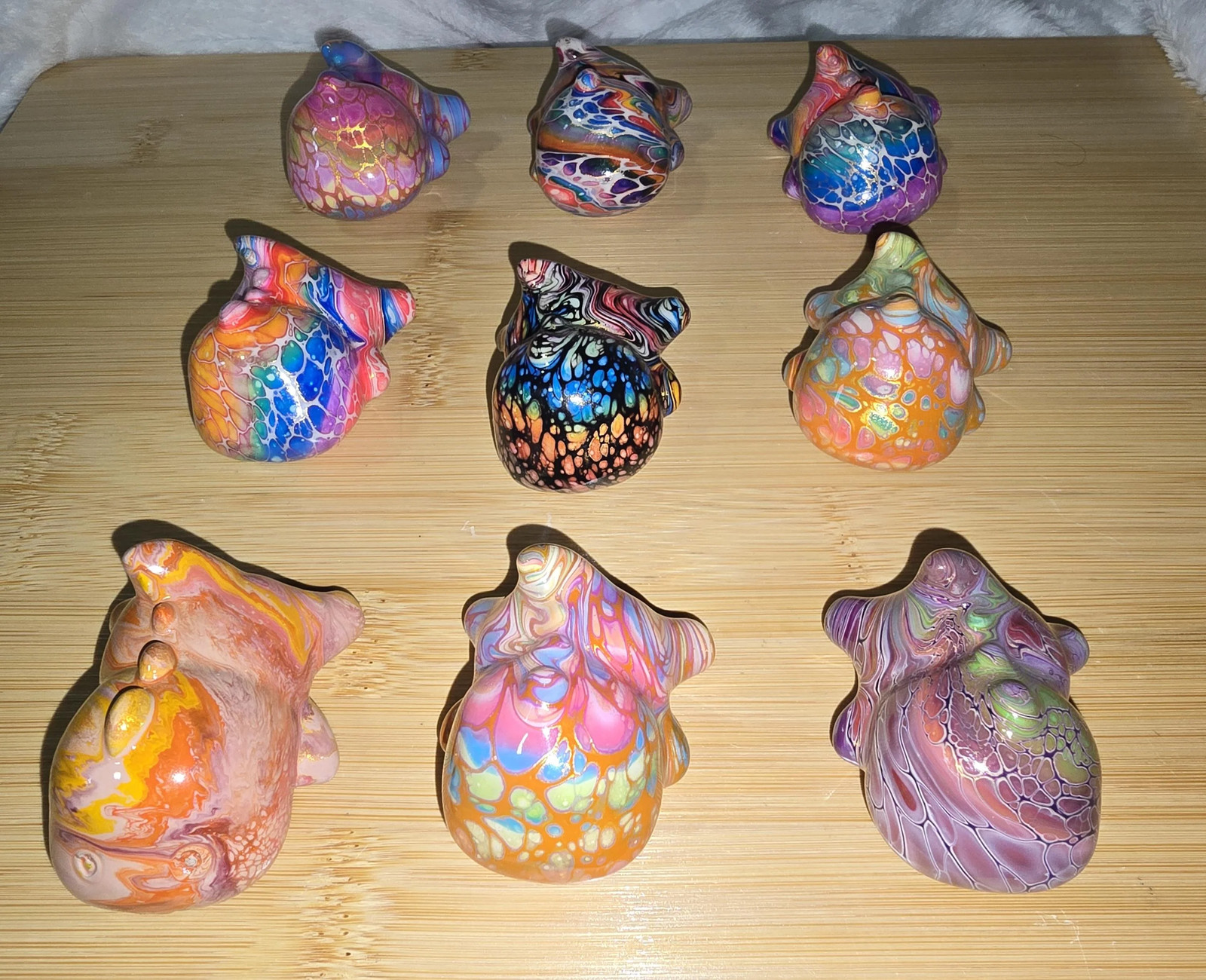 Colorful Daqi Dinosaur Dino Lacquer Painted Sandalwood