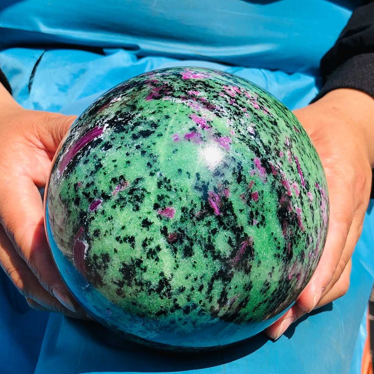 6.75 LB Large Natural Ruby Zoisite Sphere Crystal Healing Stone Specimen 5155