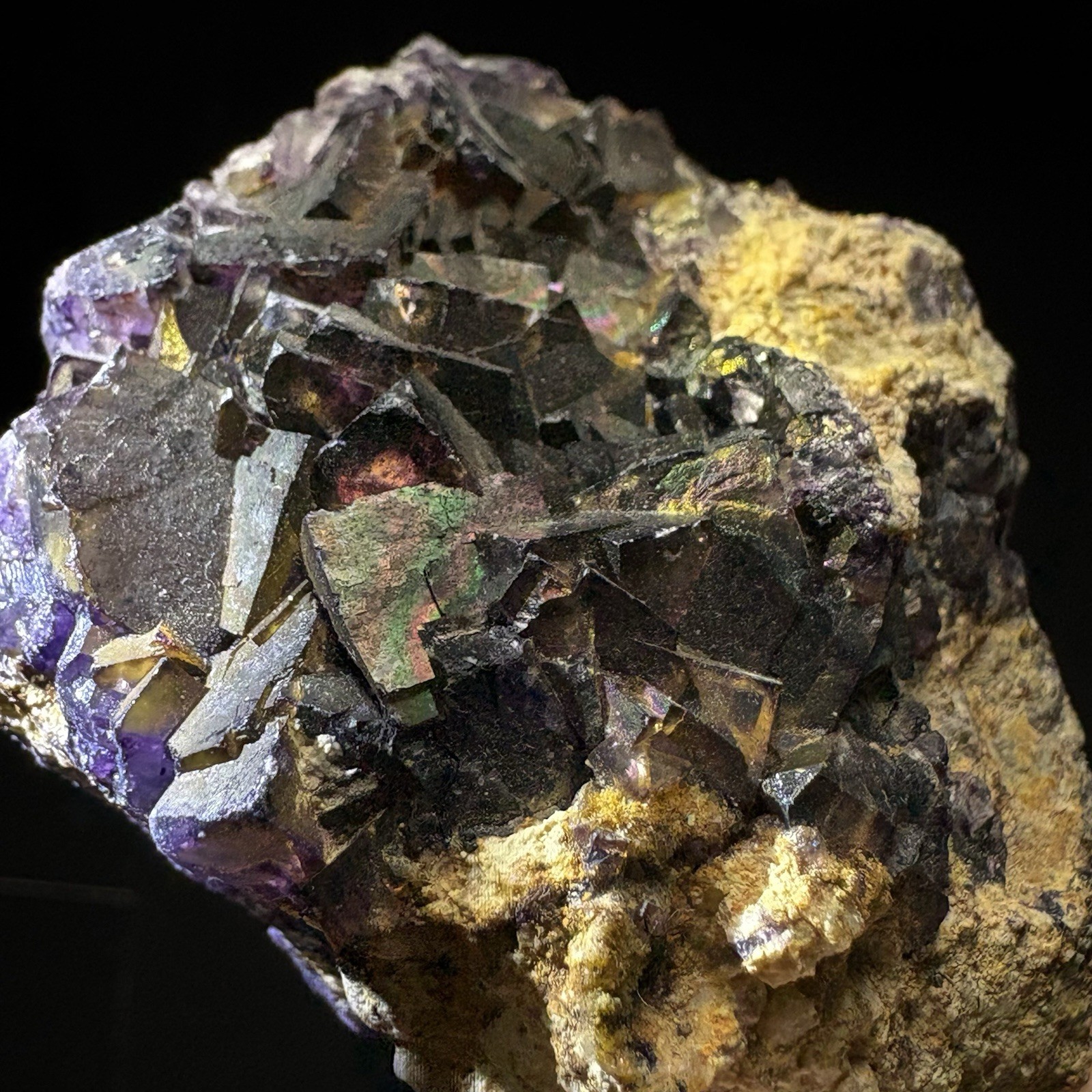 Natural Phantom Fluorite with Rainbow Iridescence Specimen Raw Mineral China A88