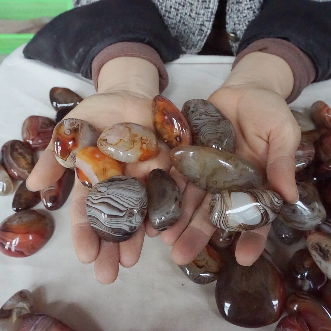 5Kg 11LB 110 Natural Banded Sardonyx Carnelian Agate Crystal Palm Stones Healing