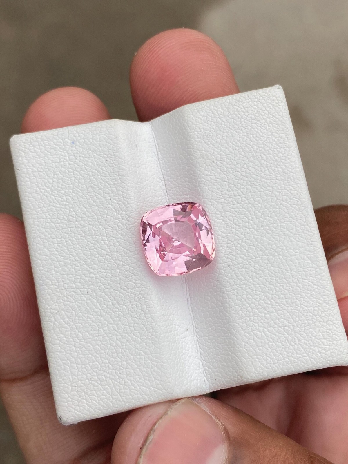 6 Ct Padparadscha Sapphire Gemstone, Cushion Cut Lab Gorwn Stone For Jewelry