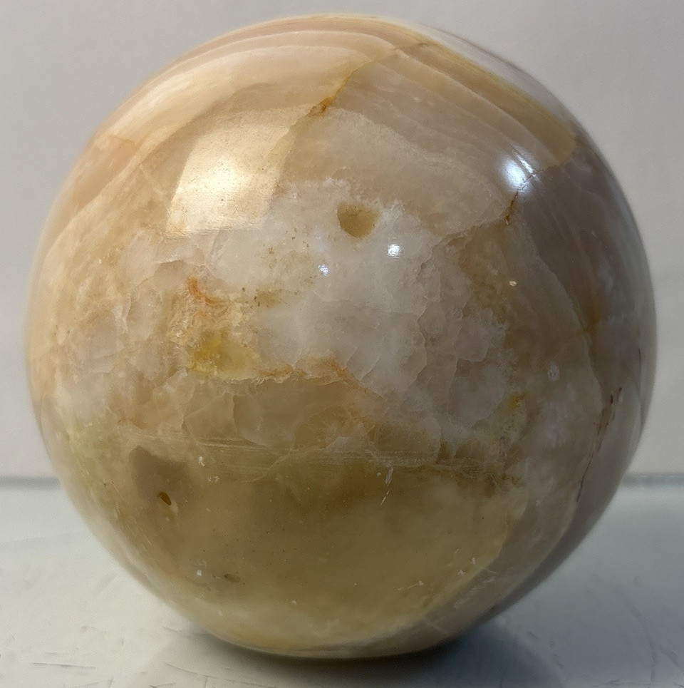 Vintage Marble Stone Sphere Ball Decorative Orb 4in Diameter Display Decor