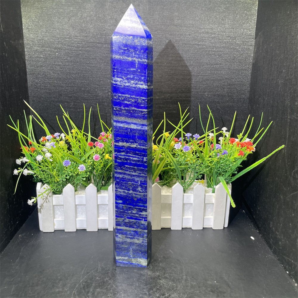 3.7LB 12.9″ Natural Lapis Lazuil Obelisk Tower Crystal Quartz Reiki Healing