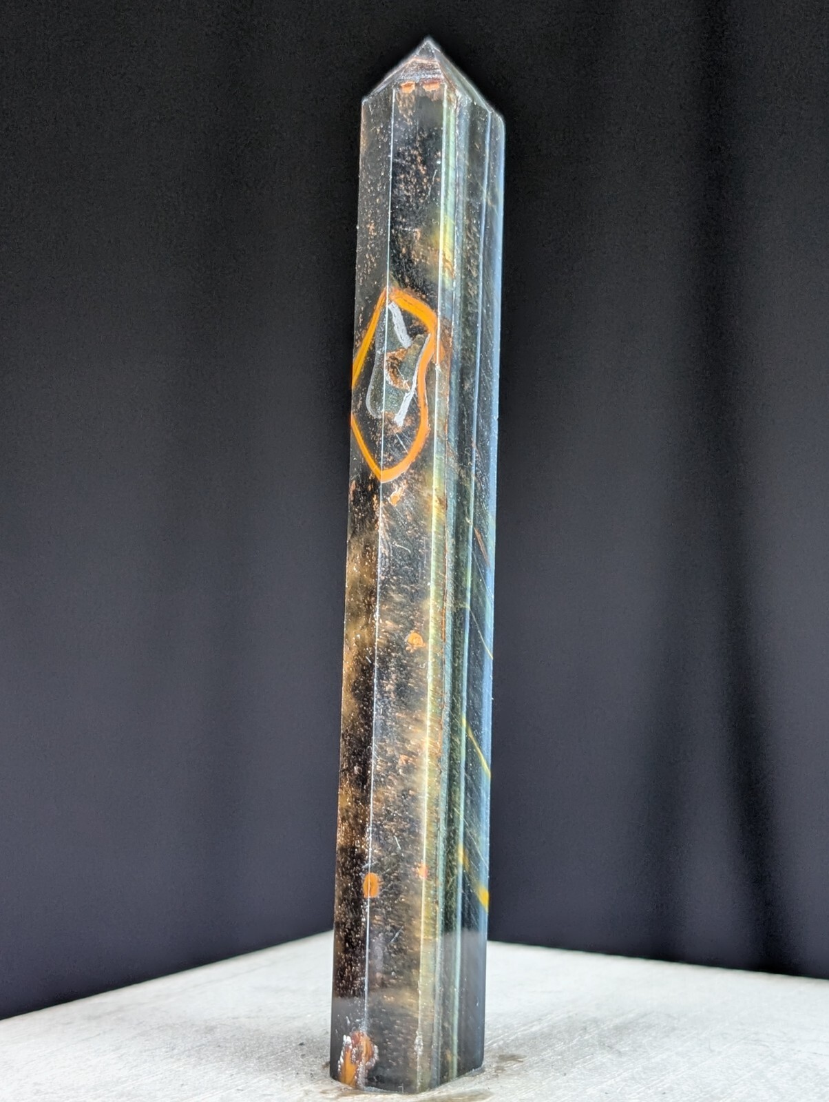 Blue Tiger Eye Tower Crystal Gemstone Point Chakra Mineral