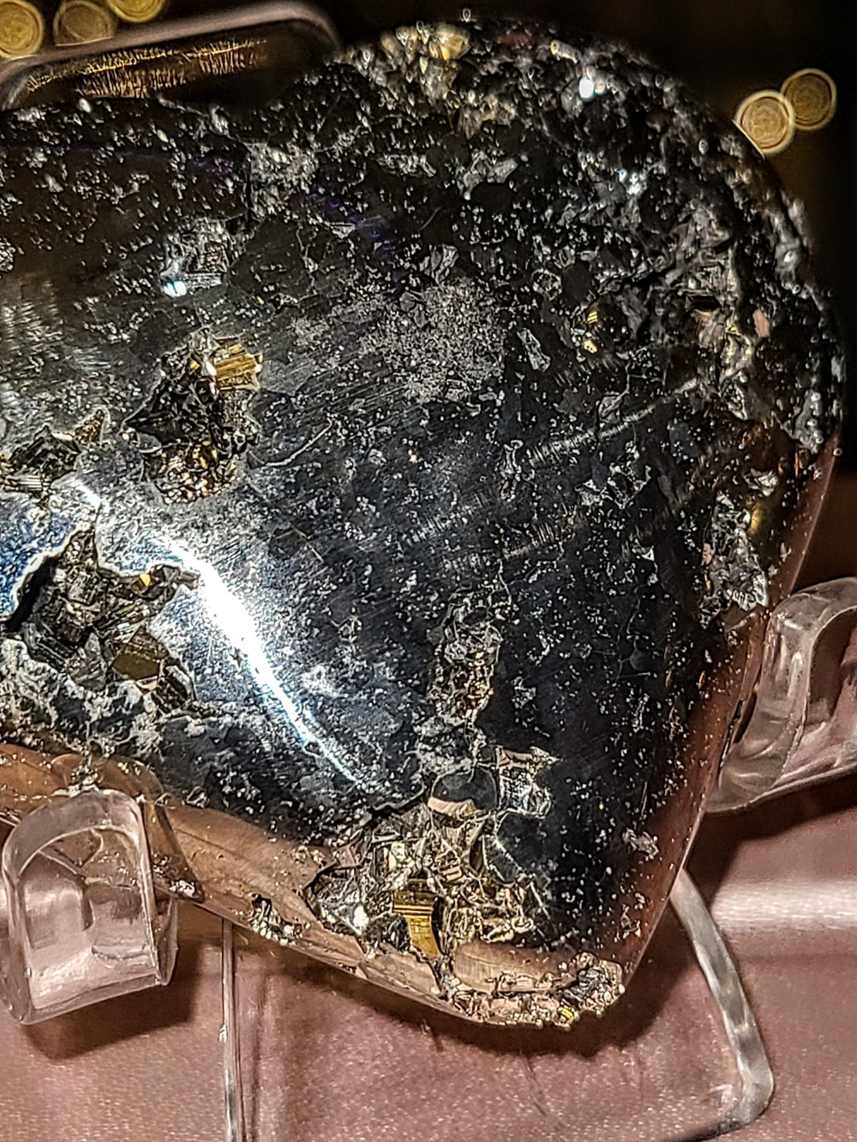 Golden Druzy Peruvian Pyrite Crystal Heart #4