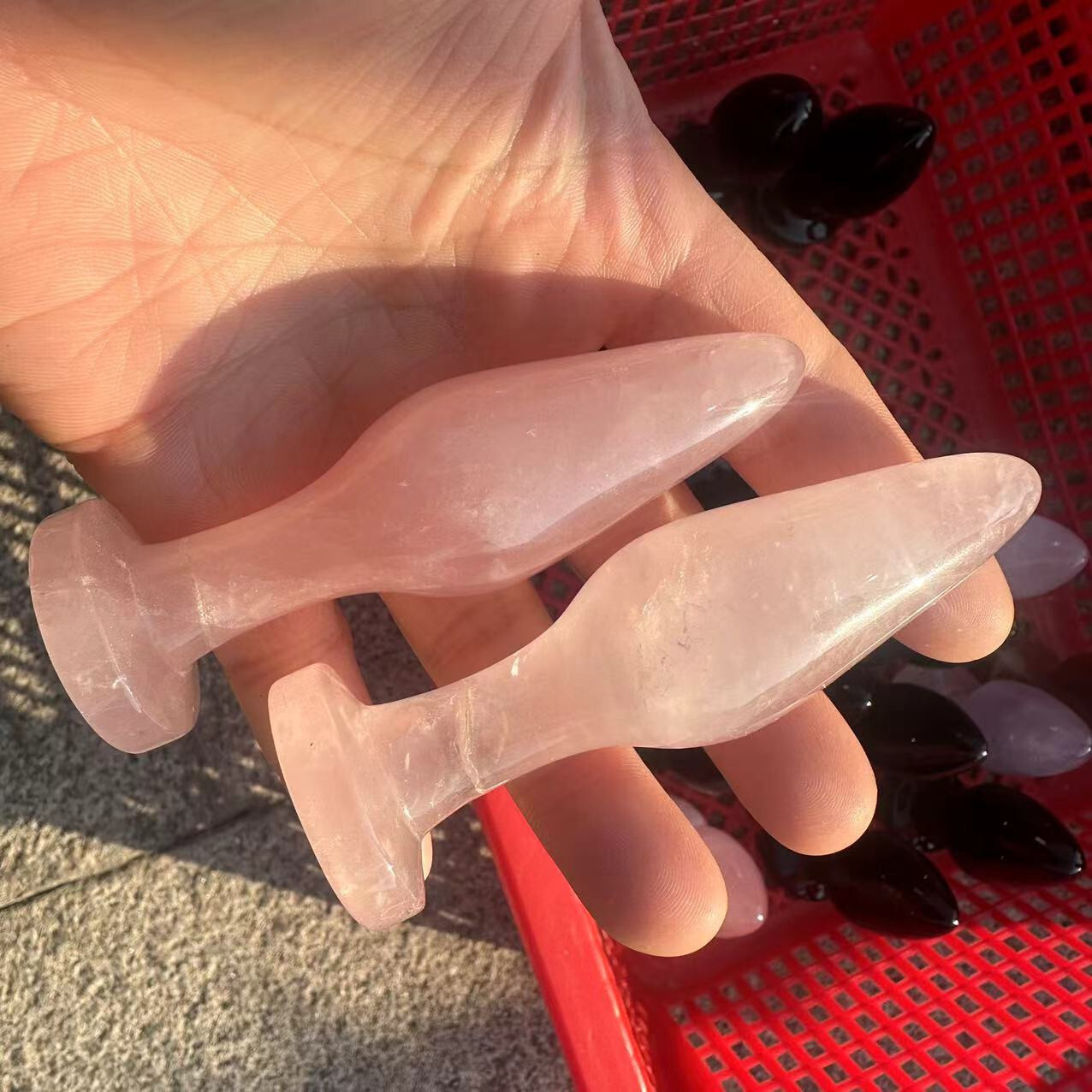 1PC Natural rose quartz Crystal Massage Yoni Wand Healing for Women Gift