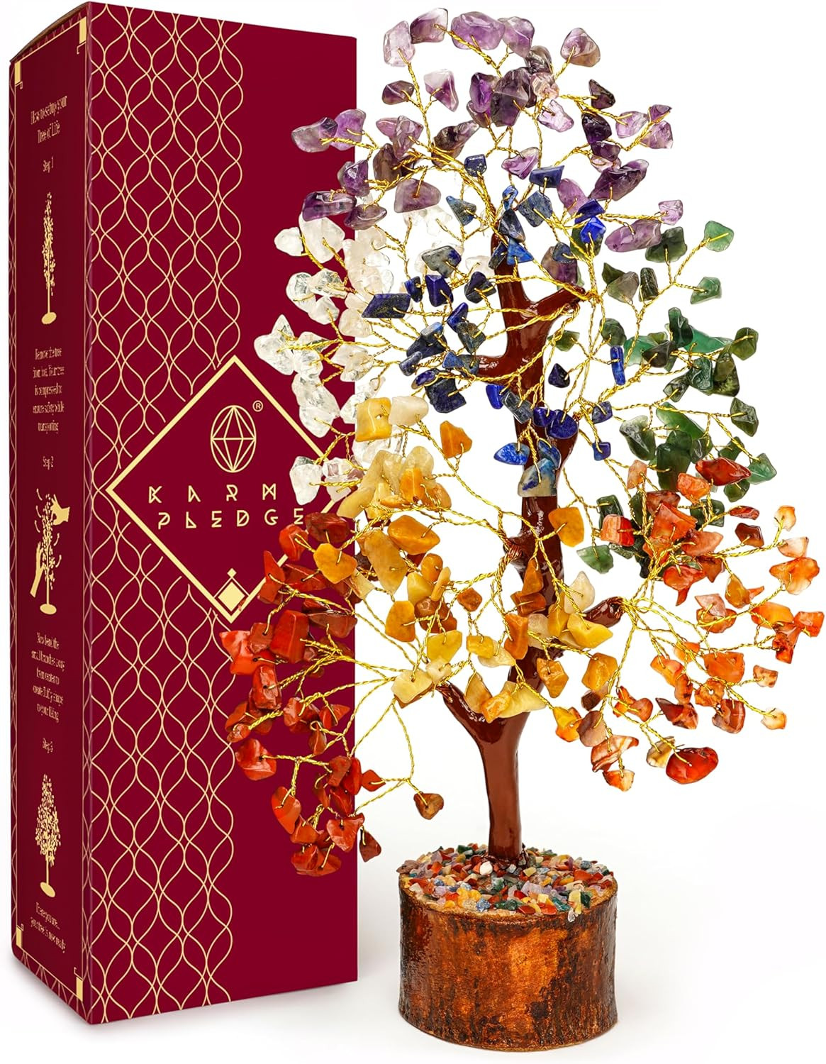 Crystal Tree of Life, 7 Chakra Healing Tree, Handmade Bonsai for Positive Energy