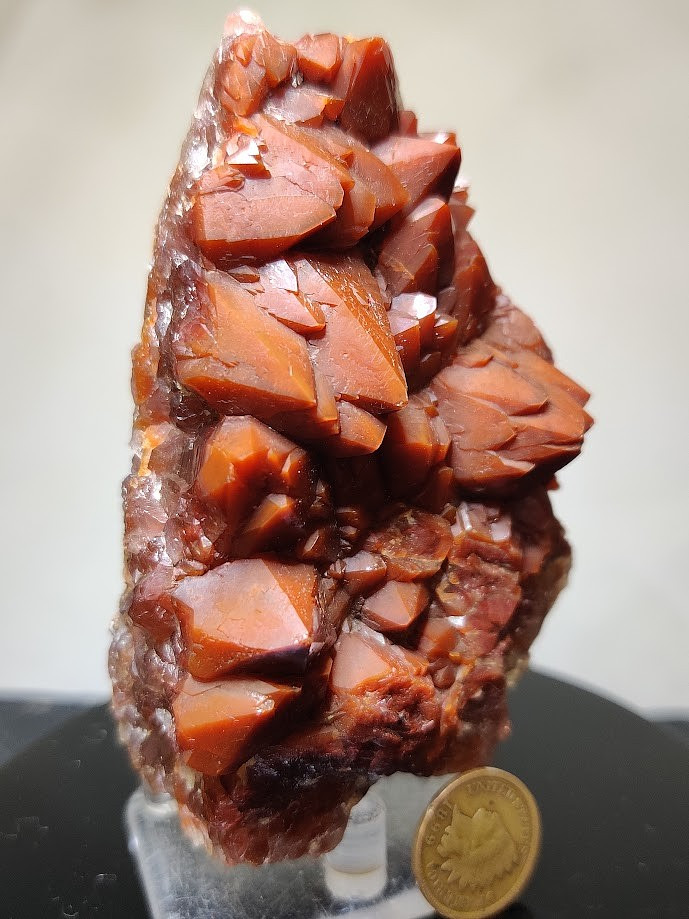Large SATURATED Red Hematoid/Ferruginous Quartz Crystal Cluster: 242g Morocco