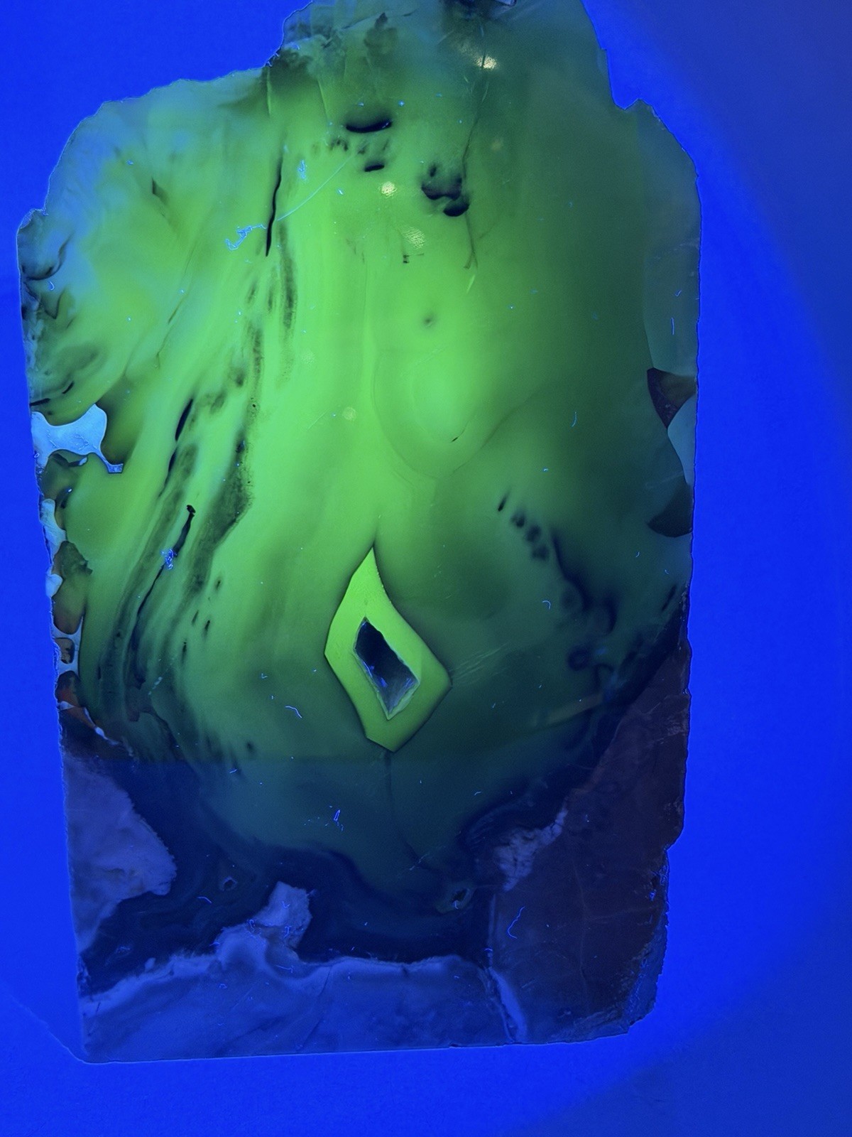 Volcano Agate Freeform Slab Beautiful UV Free Standing Natural Crystal Reiki