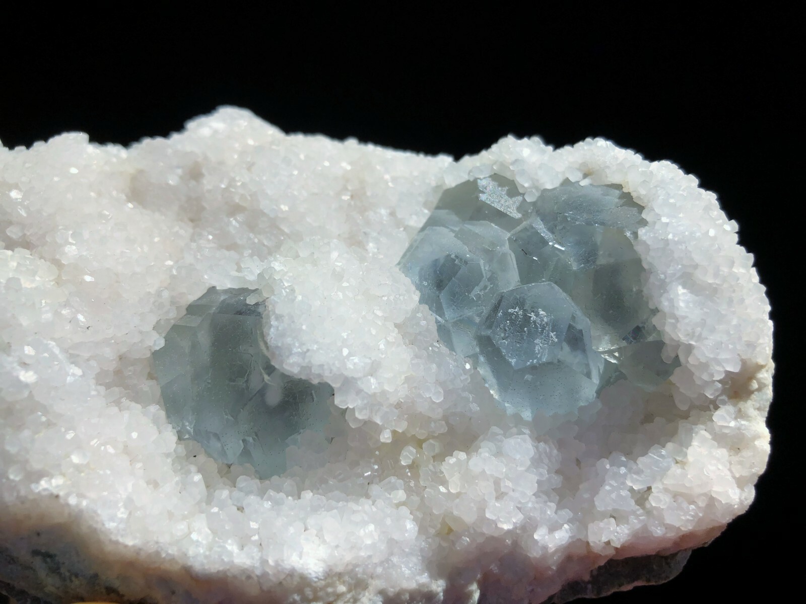 Super Bright Green Fluorite Crystals on White Calcite Mineral Display Specimen!