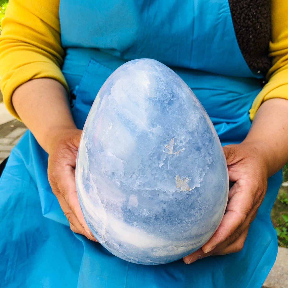 8.2LB Natural Beautiful Blue Crystal Egg Crystal Mineral Specimen Healing 4767