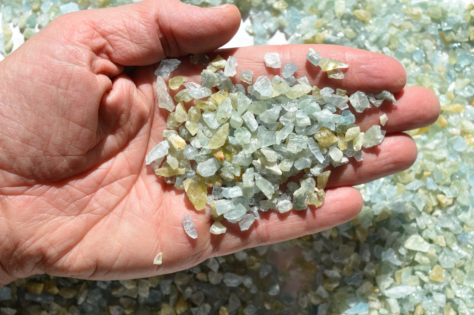 WHOLESALE Aquamarine / Beryl Chips Art Grids Orgonite Africa 700 grams # 5641