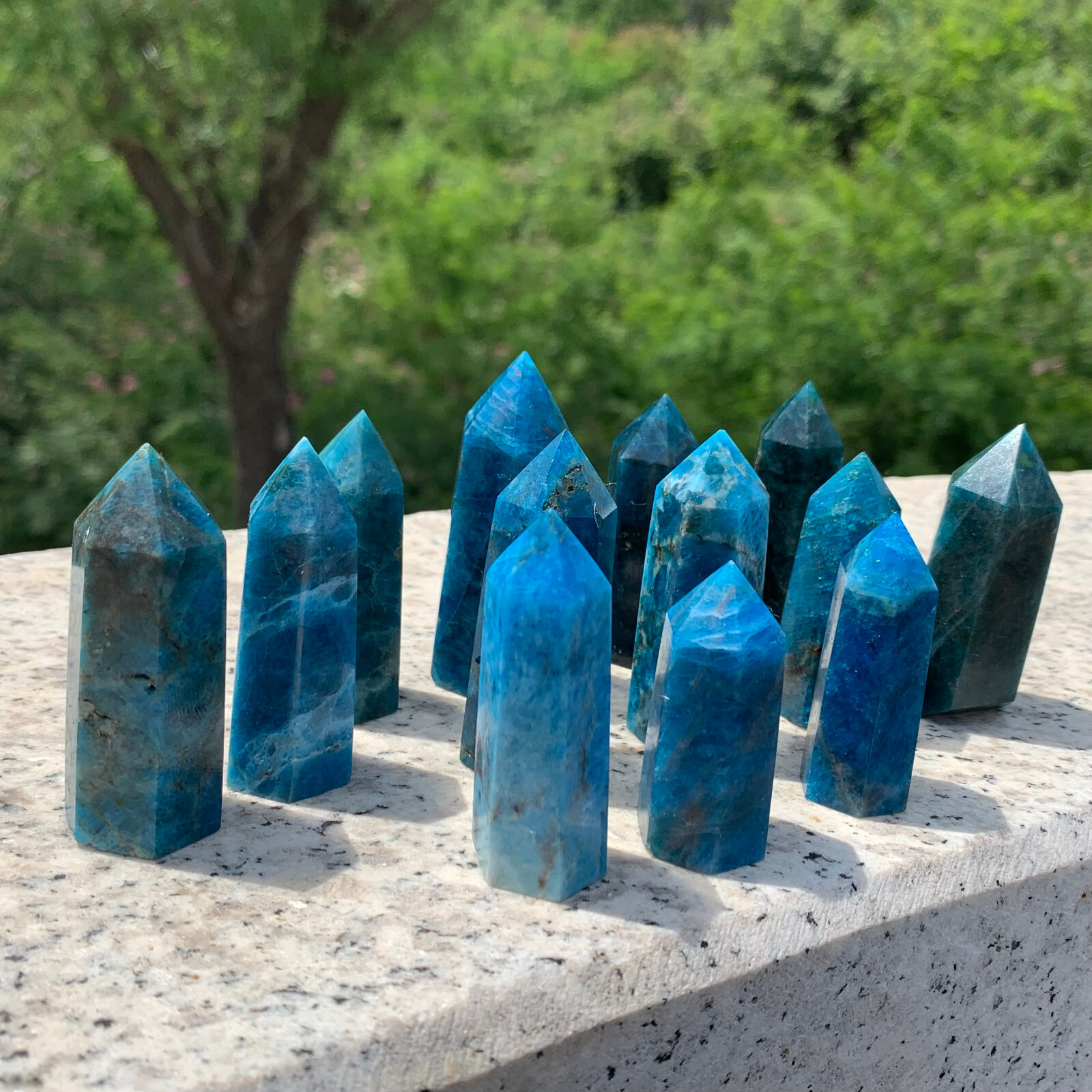 1LB natural apatite quartz obelisk crystal wand point healing random 40-70mm