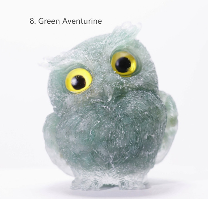 5PCS Natural Crystal Owl Carving Birds Figurine Decor Healing Stone Animals Gift