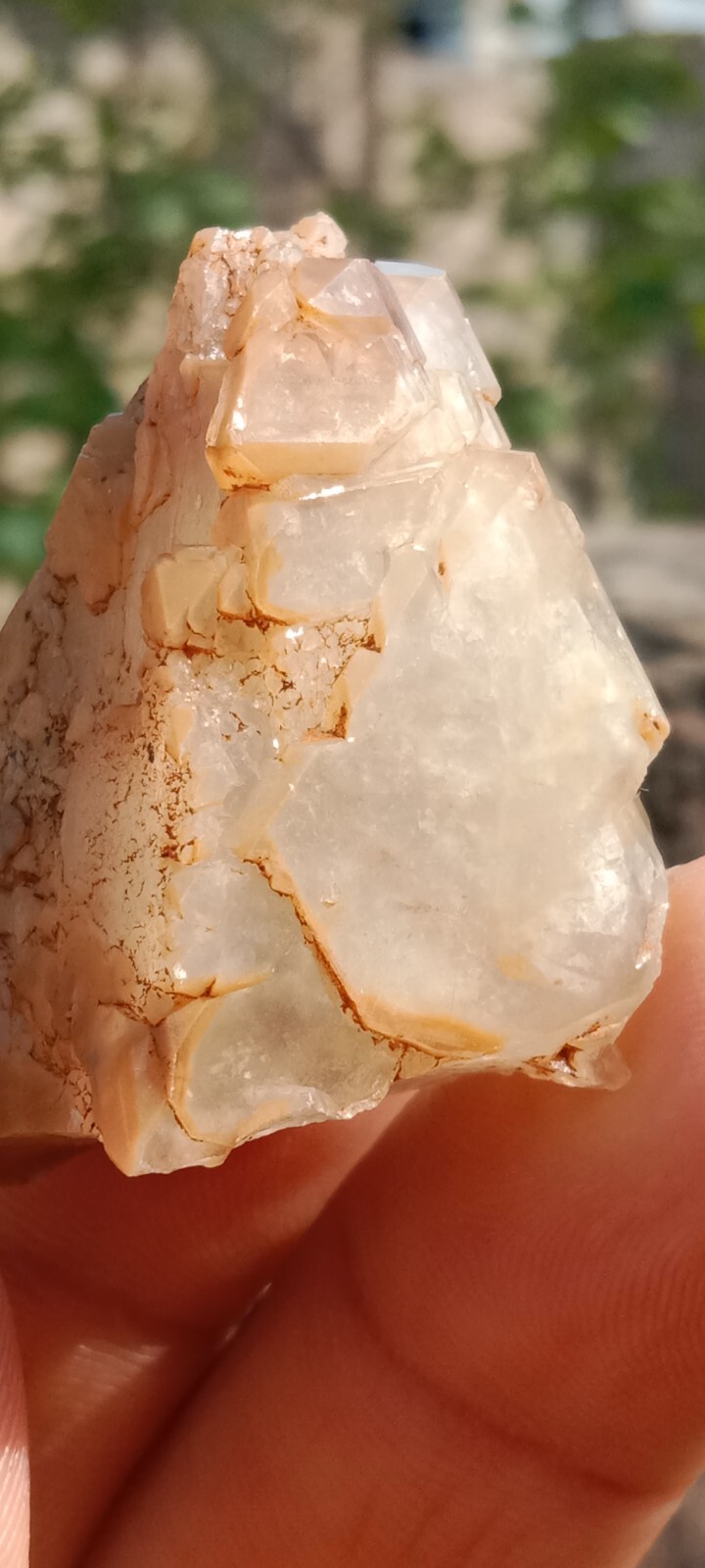 33.5Grams Tri color white brown and chlorine Beautiful Chlorine Quartz Crystal