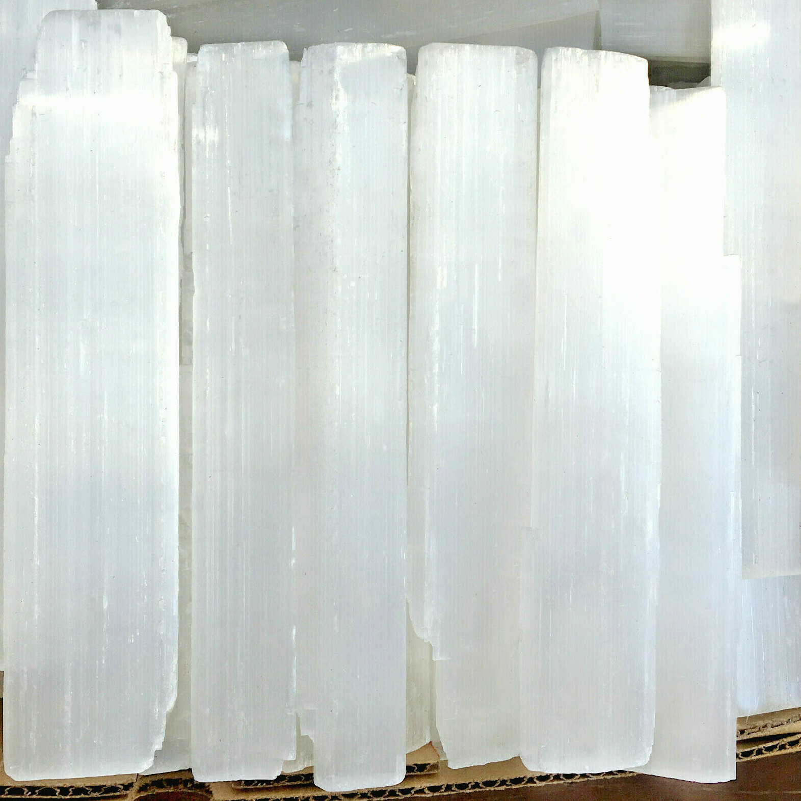 10 ” Selenite Logs XL Natural Crystal Sticks Rough Wands BULK 5 lb LOT Wholesale
