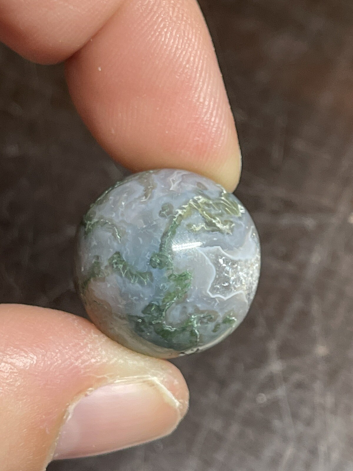 Moss Agate Mini Sphere Ball Orb Marble 19.1mm 9g