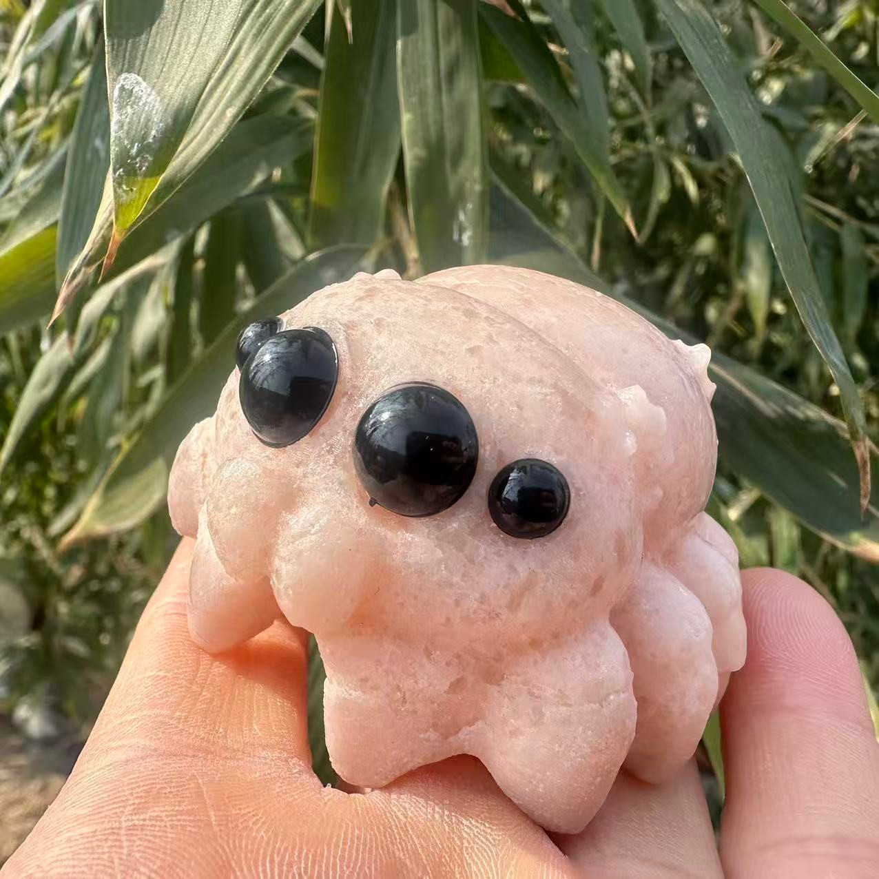 1pc Natural jasper stone Quartz Carved Crystal spider Skull Reiki Healing