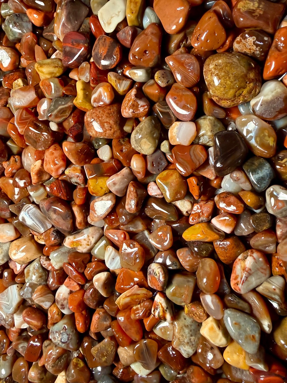 16oz LAKE SUPERIOR AGATE / JASPER MIX POLISHED RANDOM GROUP