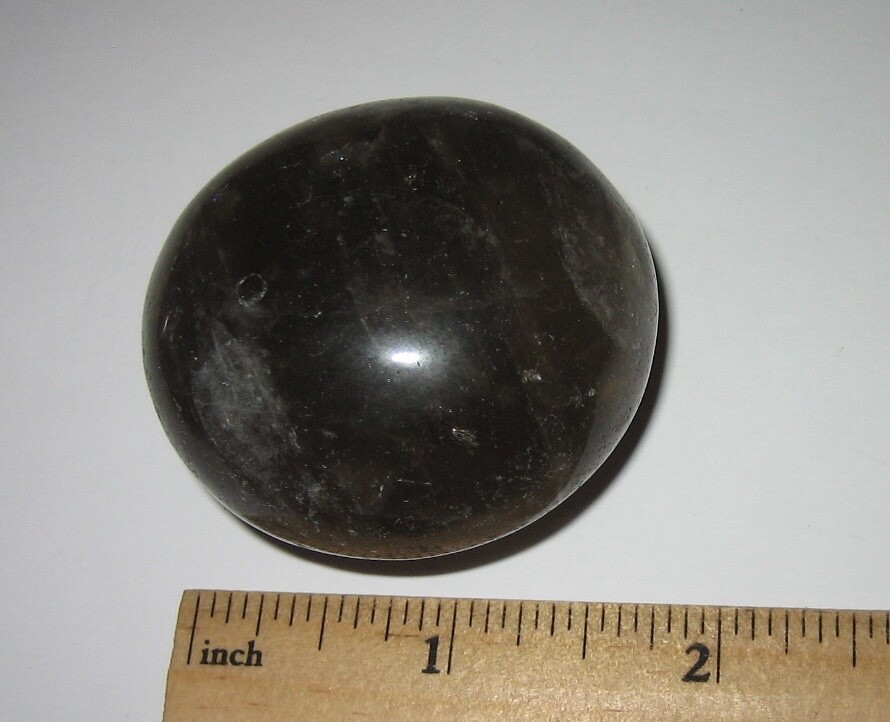 1.9″ TUMBLED POLISHED NATURAL SMOKY QUARTZ CRYSTAL PALM STONE MINERAL 102.5g *1