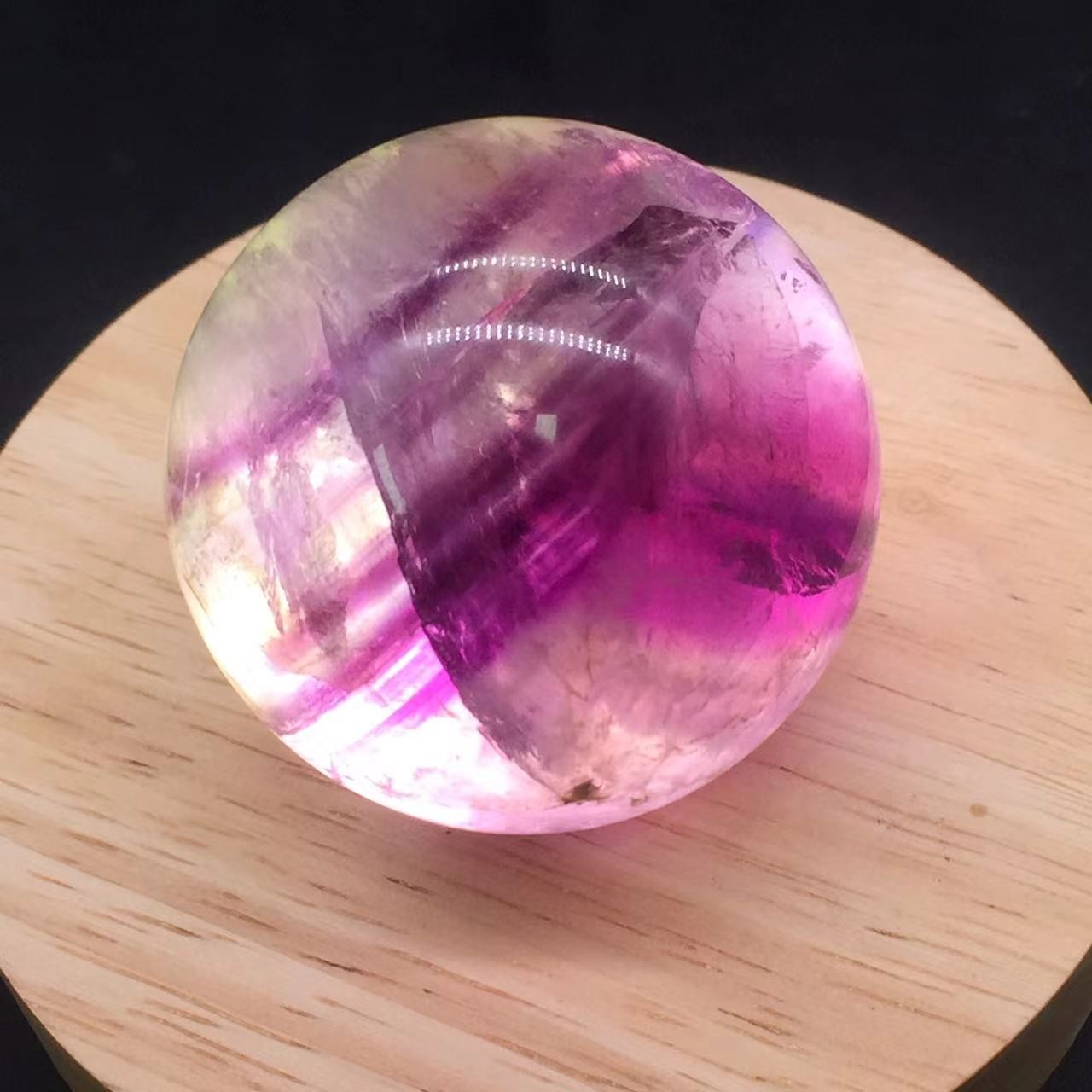 Natural Purple Fluorite Quartz Crystal Carved Ball&Free Stand Healing Reiki 52mm