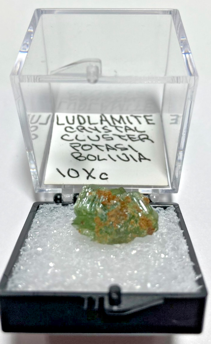 Ludlamite green crystal cluster Thumbnail from Potasi Bolivia