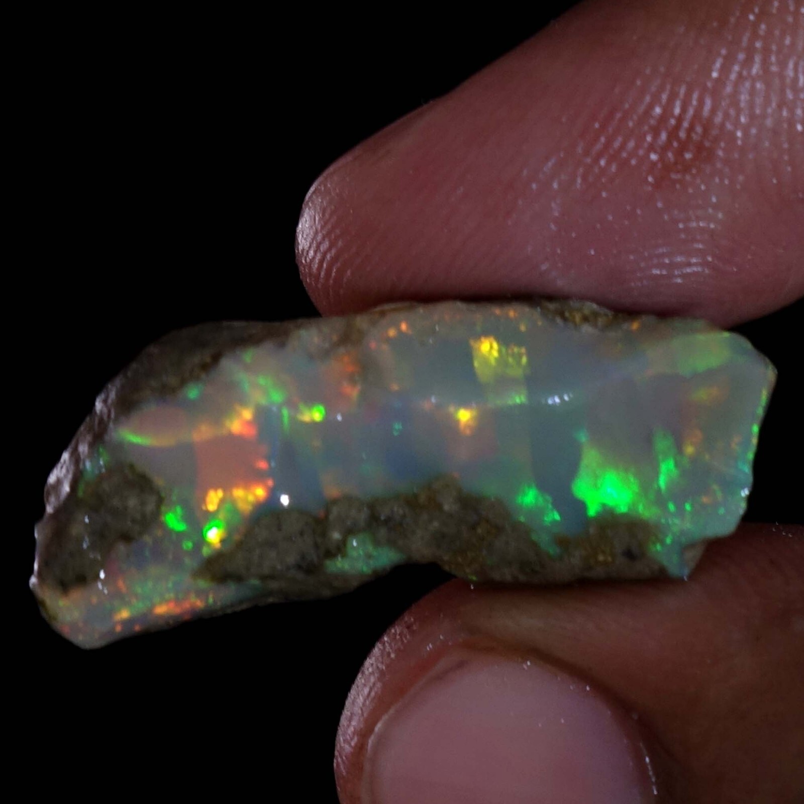 16.00 Ct Amazing Ethiopian “Play-Of-Color” Fire Opal Rough 100% Natural Gemstone