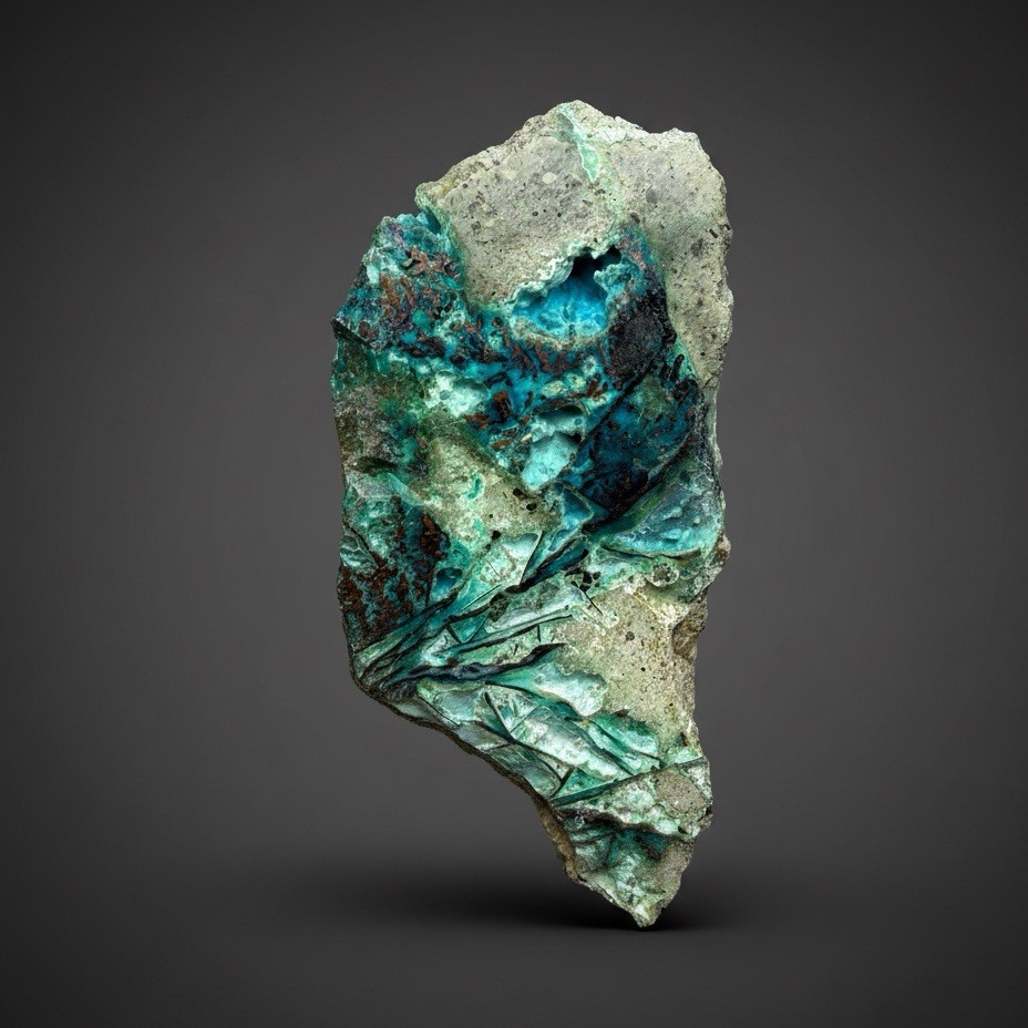 6” Polished Native Copper in Chrysocolla — Display Specimen (Indonesia)