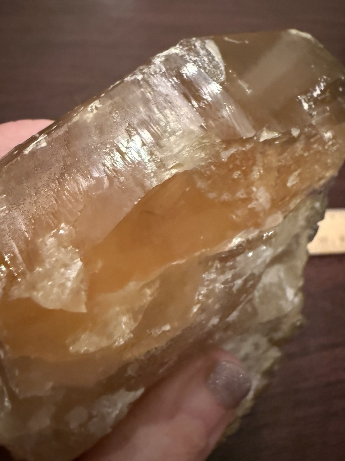Golden Barite China 2+ Pounds Mineral Specimen With Stand