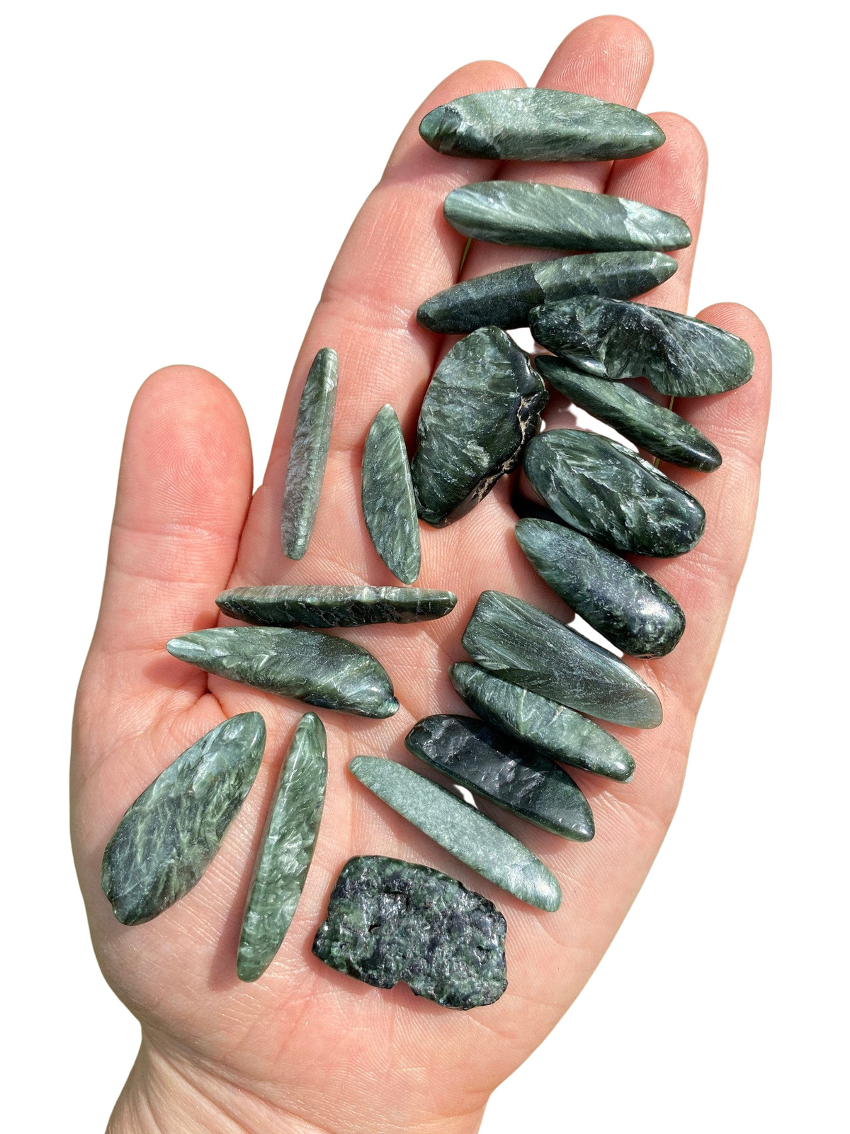 Seraphinite Tumbled Stone – Polished Natural Seraphinite Crystal from Siberia