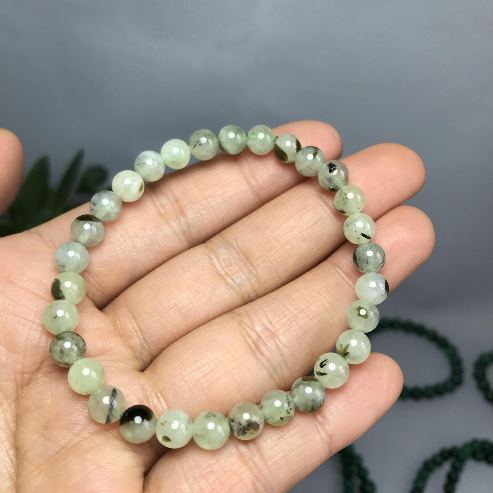 6mm Natural Polish Clear Grape stone bracelets Crystal ball sphere Specimen