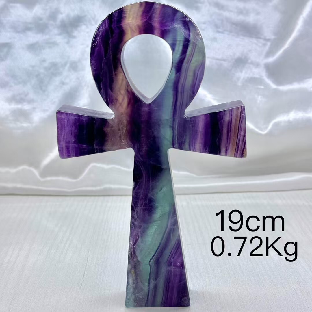 1.58LB Natural fluorite carved Anka Skull quartz crystal reiki healing Gem Gift