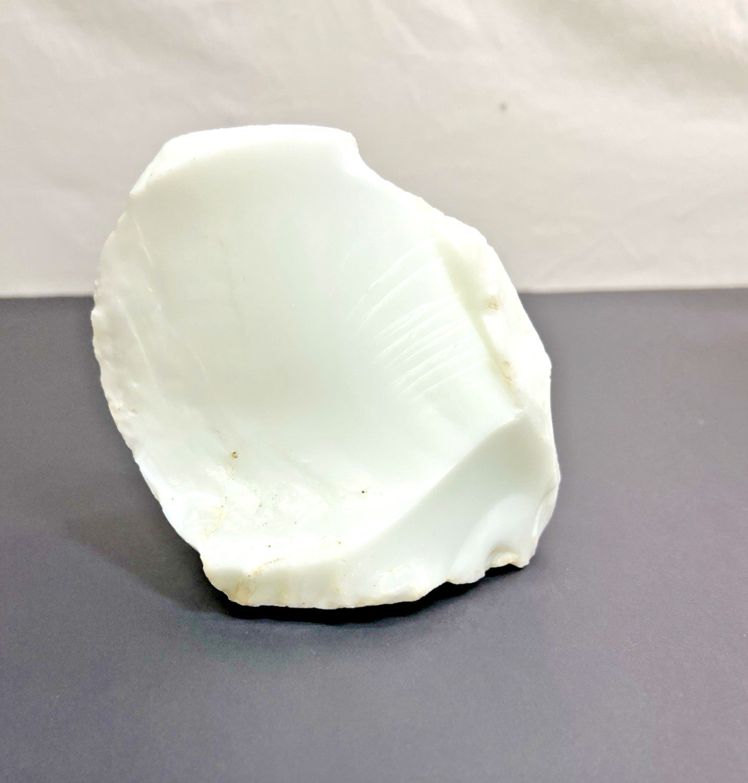 Vintage White Opaque Slag Glass Cullet Chunk Raw Industrial Glass Decor 5×4