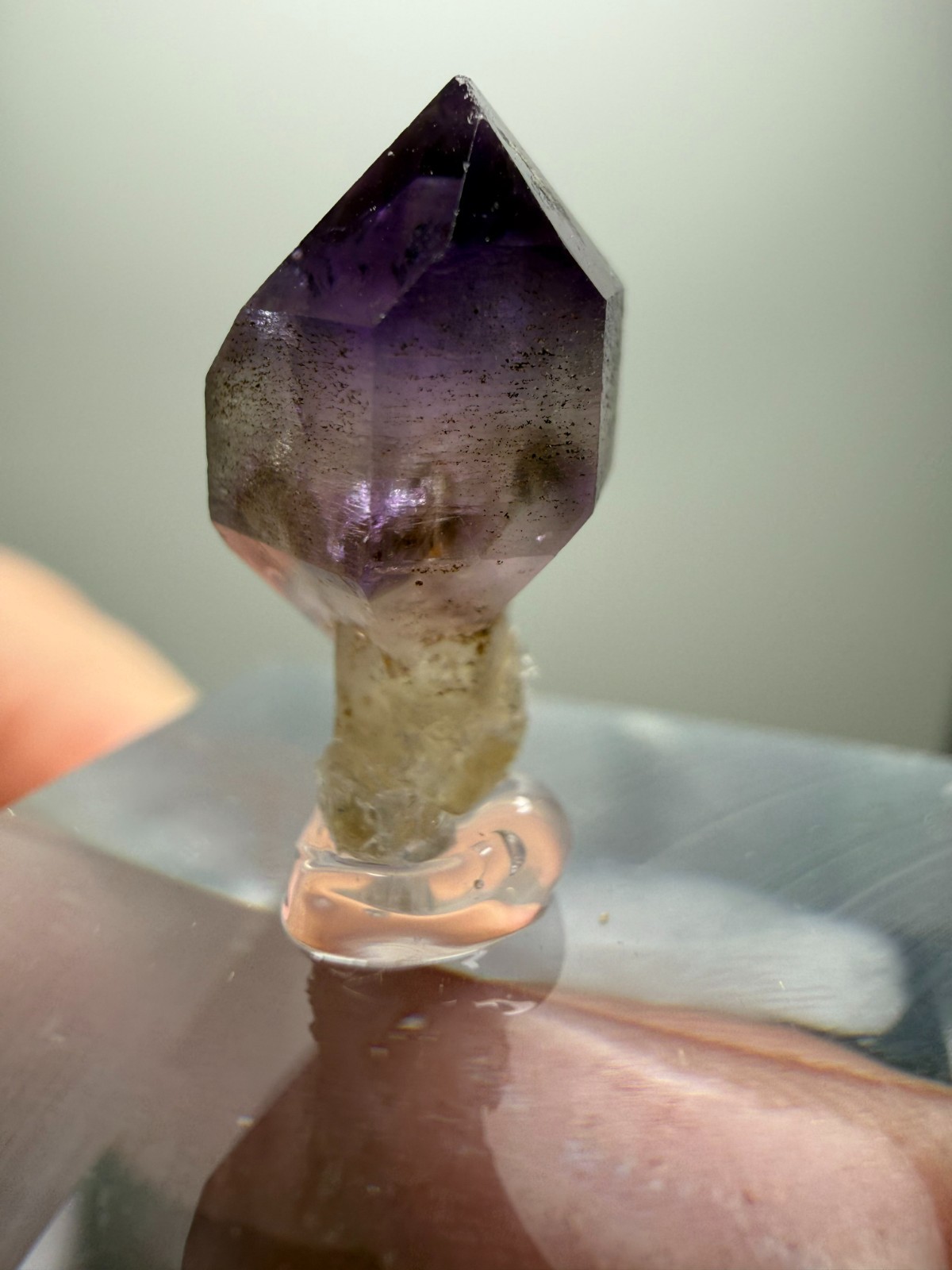 Rare Locale- Little Amethyst Scepter on acrylic base!