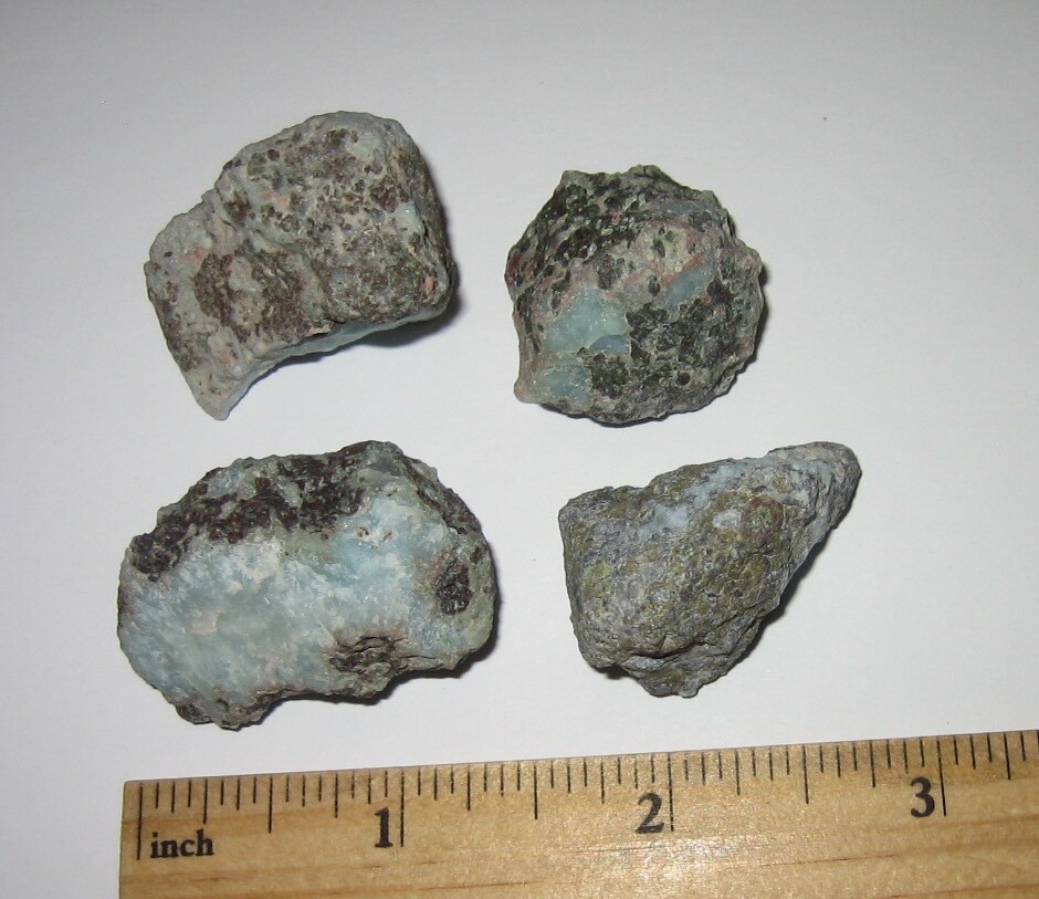 4 NATURAL ROUGH 0.9″- 1.4″ LARIMAR STONE MINERALS DOMINICAN REPUBLIC ~ 68.6g *1