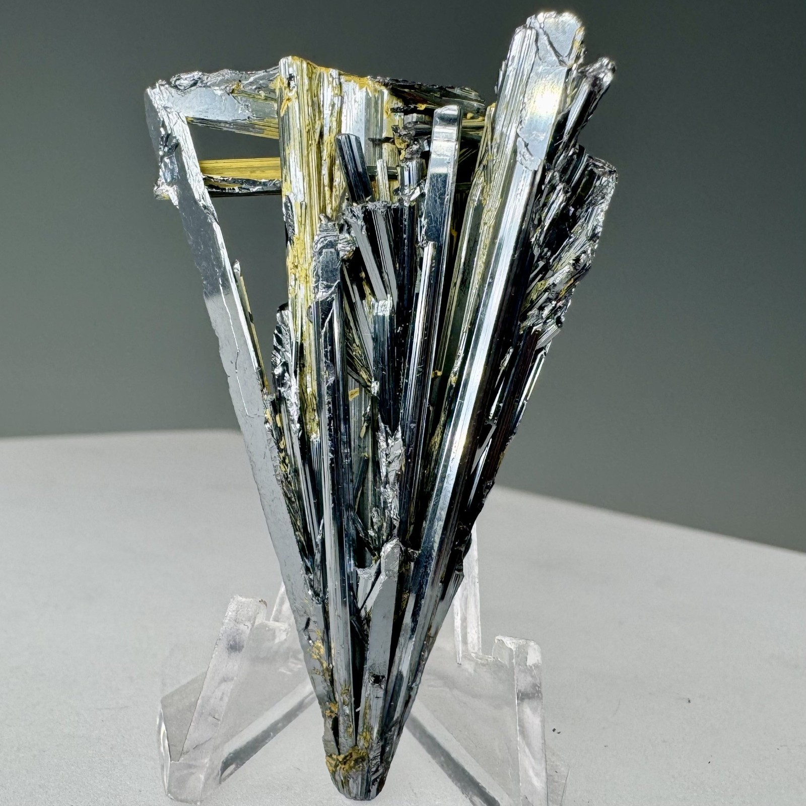 Fine Stibnite Crystal Group: Pribram, Central Bohemian Region, Czech Republic
