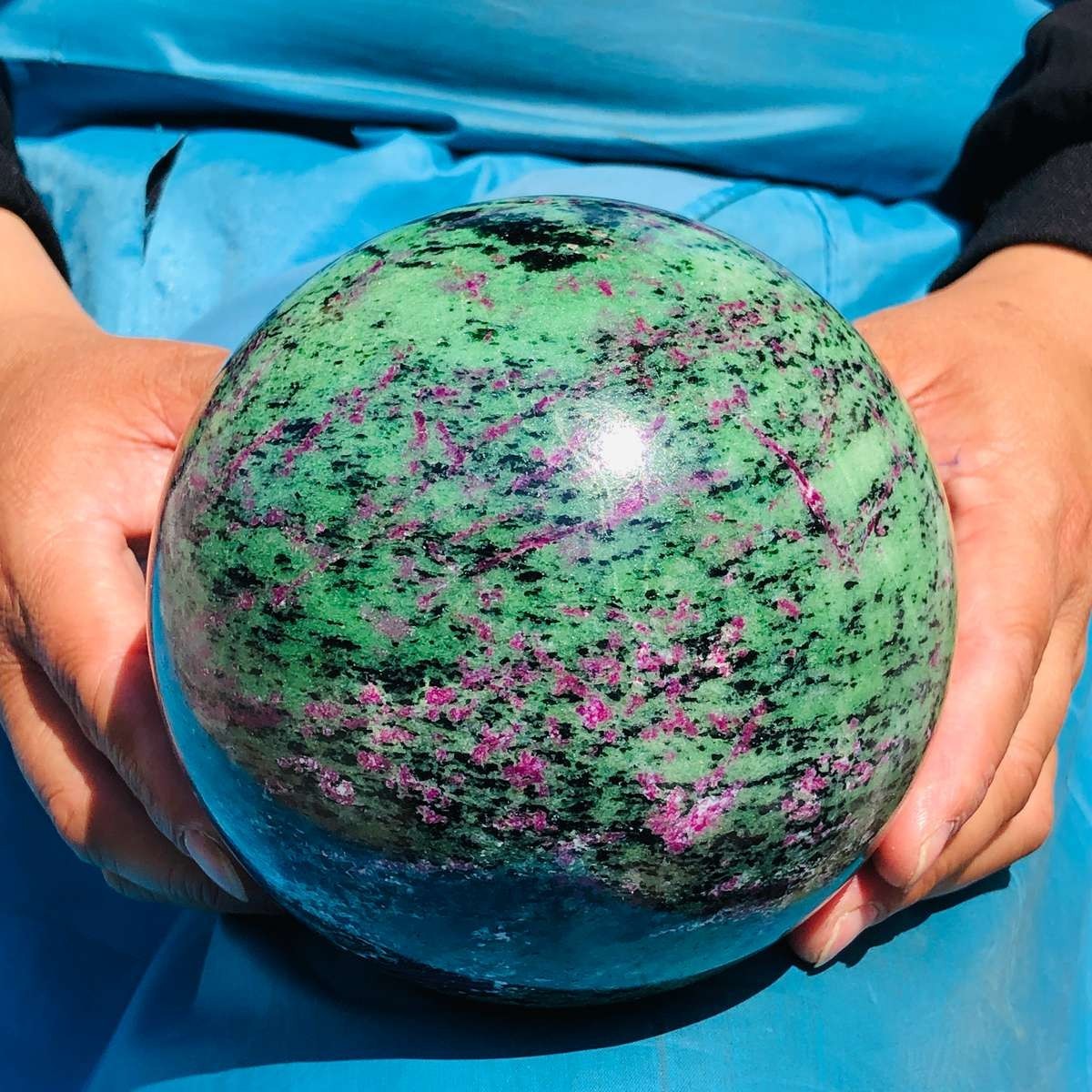 6.75 LB Large Natural Ruby Zoisite Sphere Crystal Healing Stone Specimen 5155