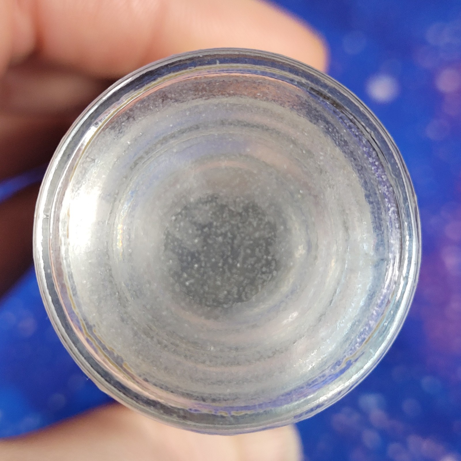 1/4 lb Labradorite Crystal Tumbled Chips in Apothecary Vintage Glass Jar Wagner