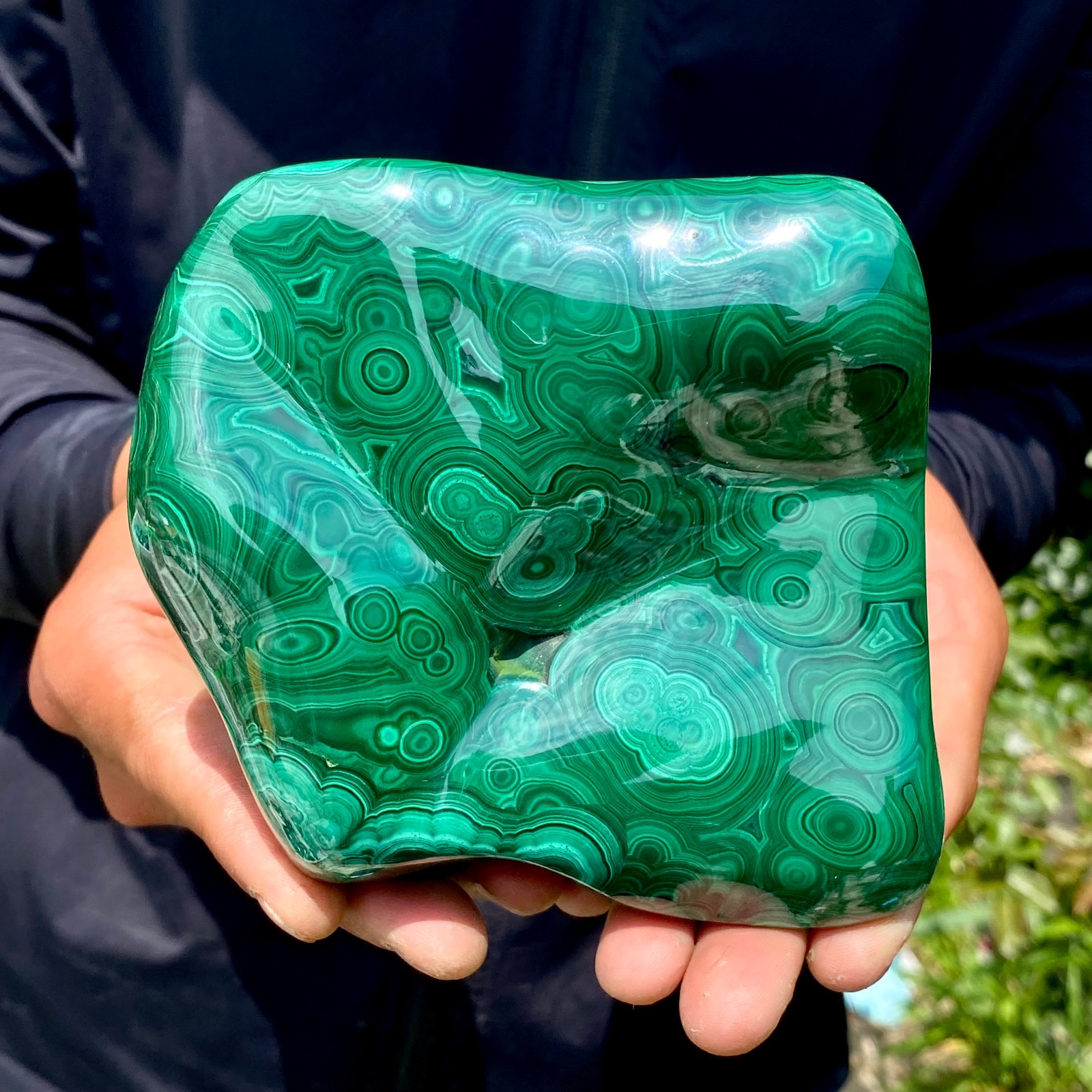 2.4LB Natural Polished Malachite Mineral freeform specimen Reiki Stone Healing