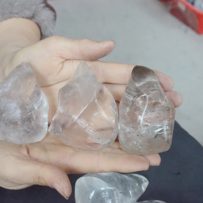 11LB 25 Natural Clear White Quartz Crystal Flame Point Carved Polished Healing