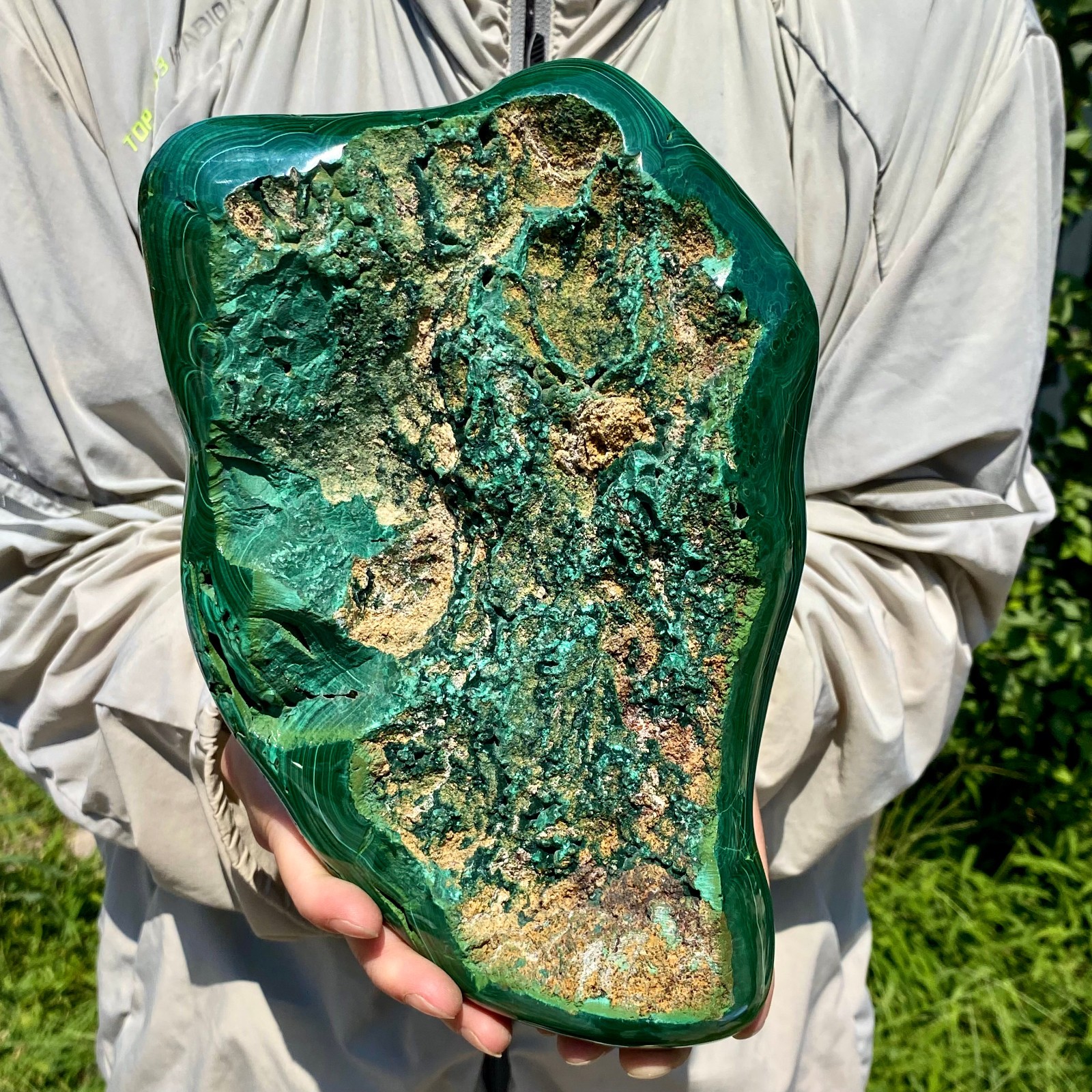 8.15LB Natural Polished Malachite Mineral freeform specimen Reiki Stone