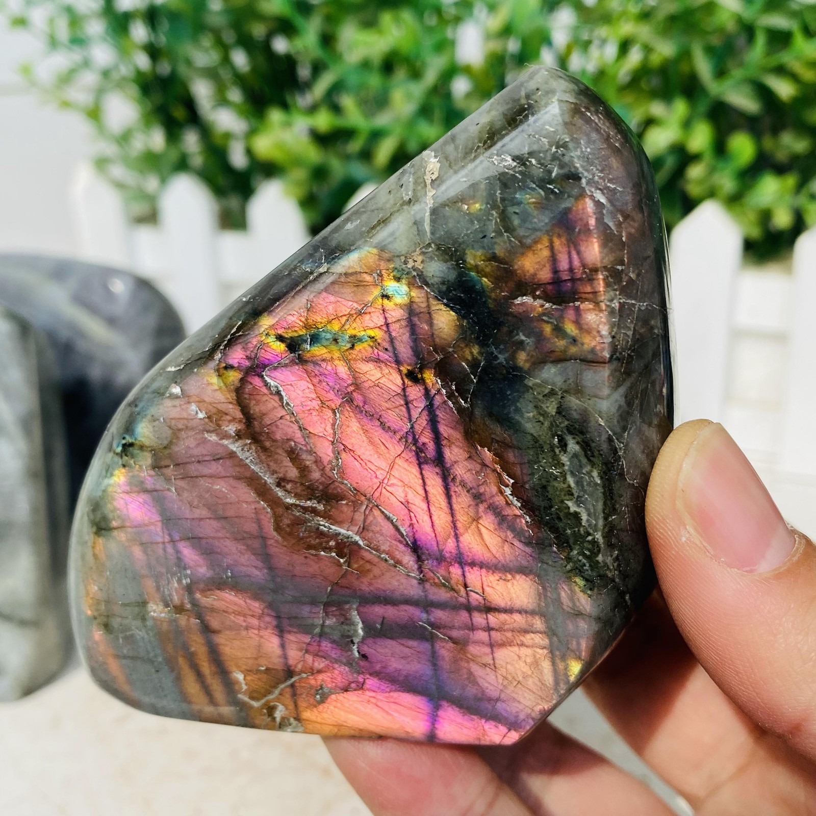 Natural Purple Labradorite Quartz Crystal Freeform Mineral Specimen 1380g