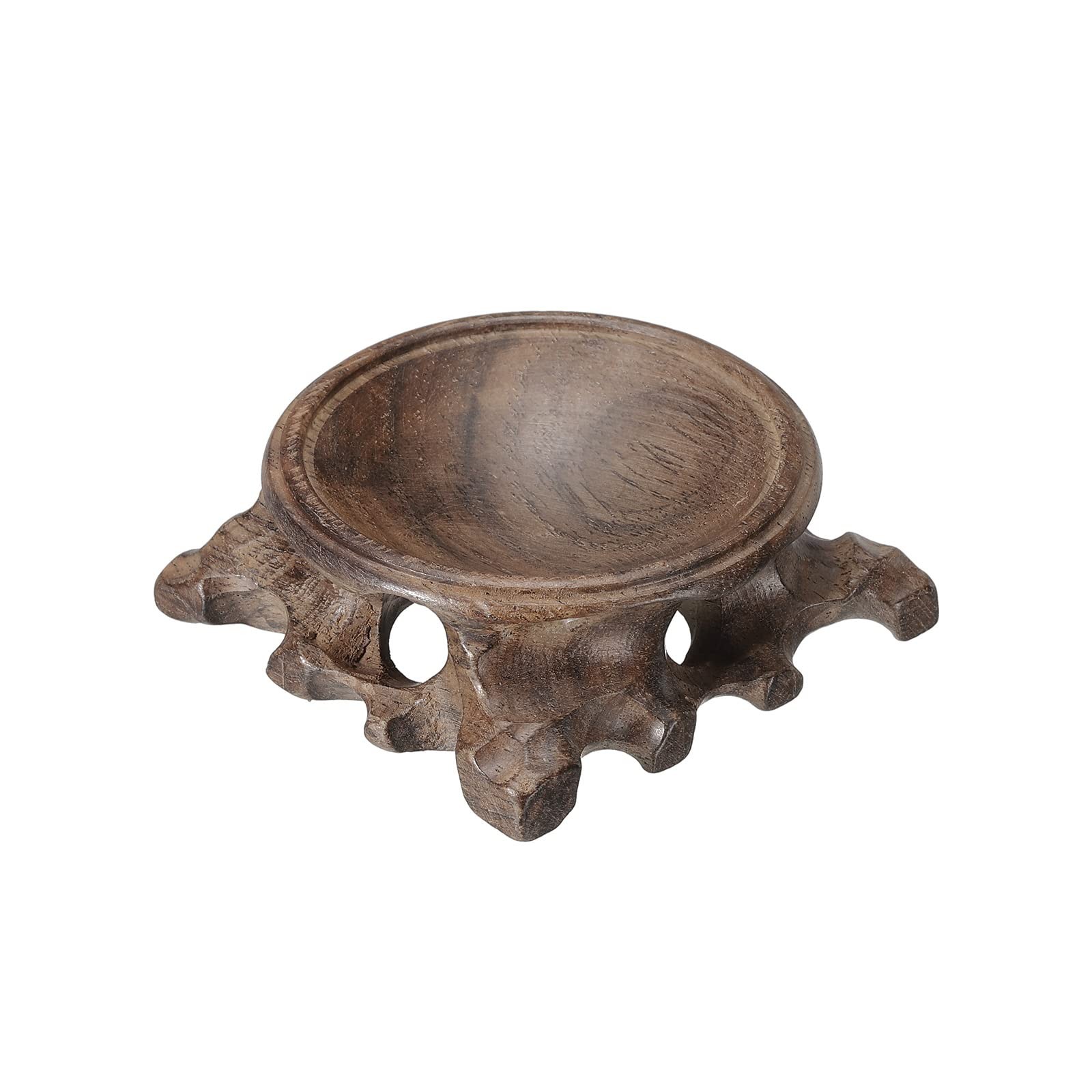 Black Wooden Ball Stand Holder Display Base 60mm For Crystal Ball Stone